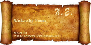 Nádasdy Emma névjegykártya